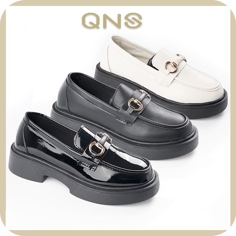 OK QNS Sepatu Pantofel Wanita Hitam Sepatu Docmart Sepatu Oxford Lolita MaryJane Shoes Sepatu