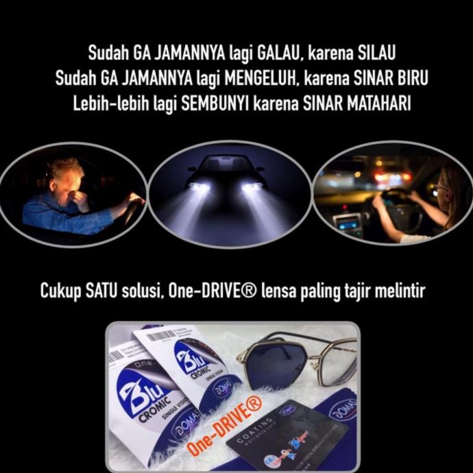 lensa kacamata progresif bluecromic drive domas cylinder original