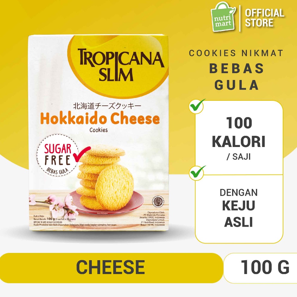 

Penawaran Terbaik Tropicana Slim Hokkaido Cheese Cookies (5 Sch) - Snack Biskuit Diet Rendah Kalori Bebas Gula 100 Kalori