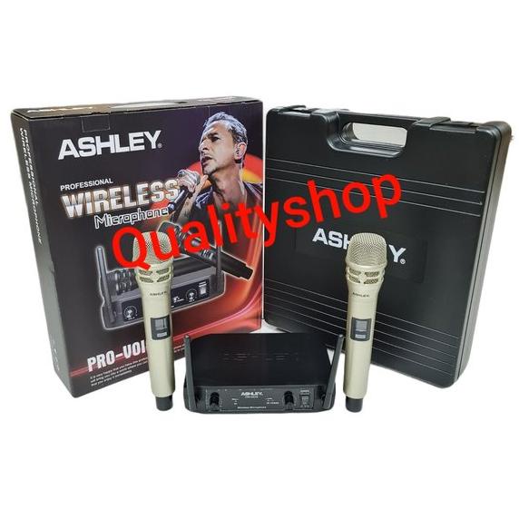 MICROPHONE WIRELESS ASHLEY PRO VOICE  isi 2 mic pegang jarak 100 meter