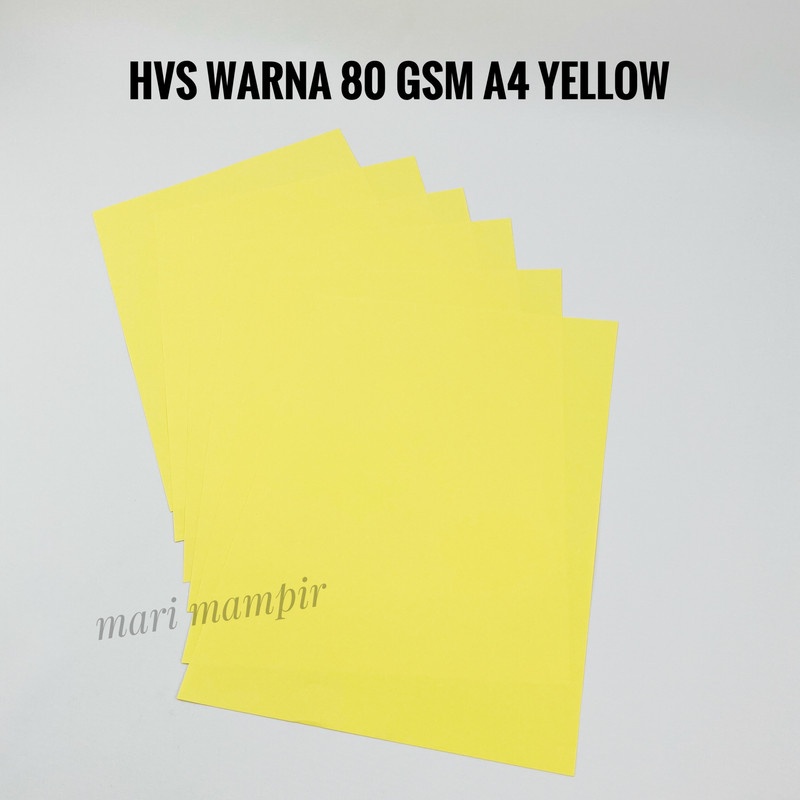 

KERTAS HVS / FOTOKOPI / PRINT WARNA 80 GSM A4 WARNA YELLOW ( 20 PCS )