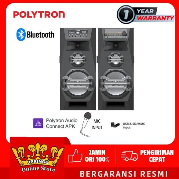 FREE ONGKIR POLYTRON PAS-2A15 BA Double Woofer Speaker Aktif With Remote Control
