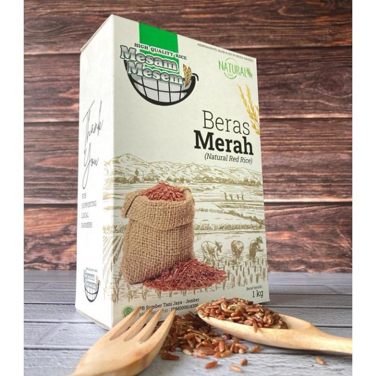 

BCCV6026 Beras Merah Alami 1kg Mesam Mesem