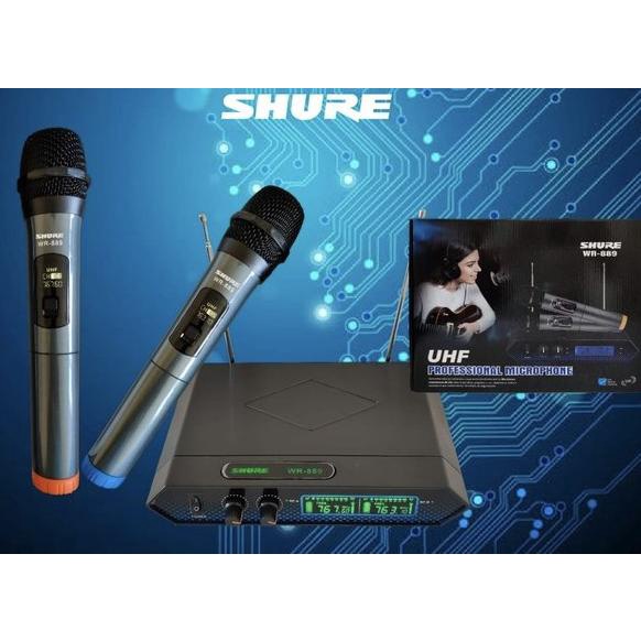 TERBARU Mic microphone wireless uhf shure wr889 2mic handheld