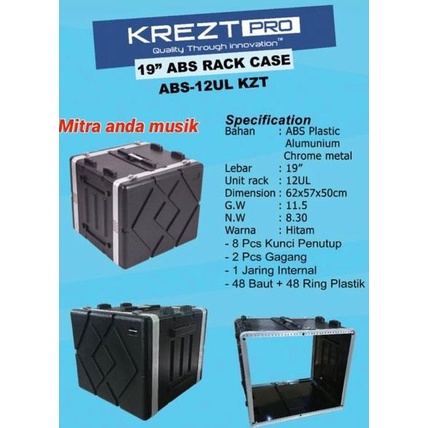Hardcase box rak sound system krezt abs rack case 19 inch lebar 12u