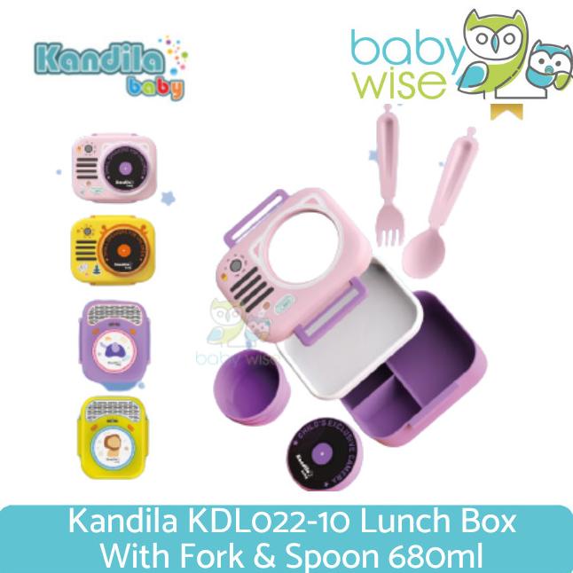 Kandila Kdl022-10 Lunch Box With Fork & Spoon 680Ml - Kotak Makan Anak