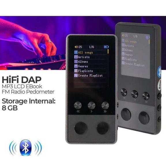 DISKON Bluetooth HiFi DAP MP3 Player LCD E-Book FM Radio Pedometer 16 GB ONDA - A5