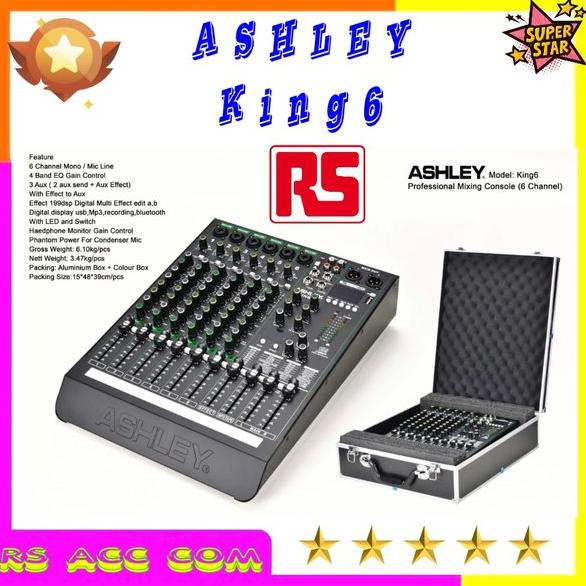 BEBAS ONGKIR Mixer Audio ASHLEY KING6 - KING 6 6 Channel plus Koper ORIGINAL Best Seller