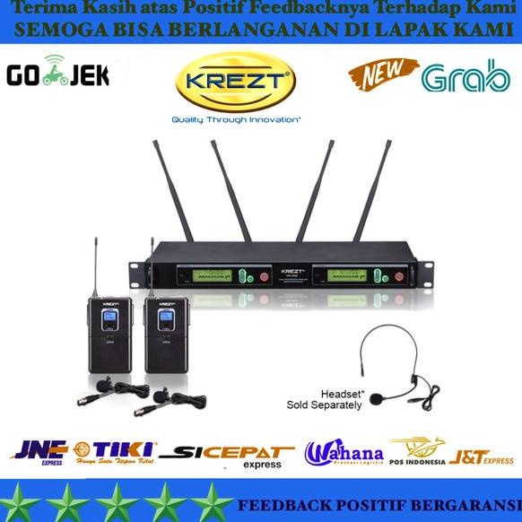 Murah  Mic Wireless Krezt Kru 8030 Clip On + Headset