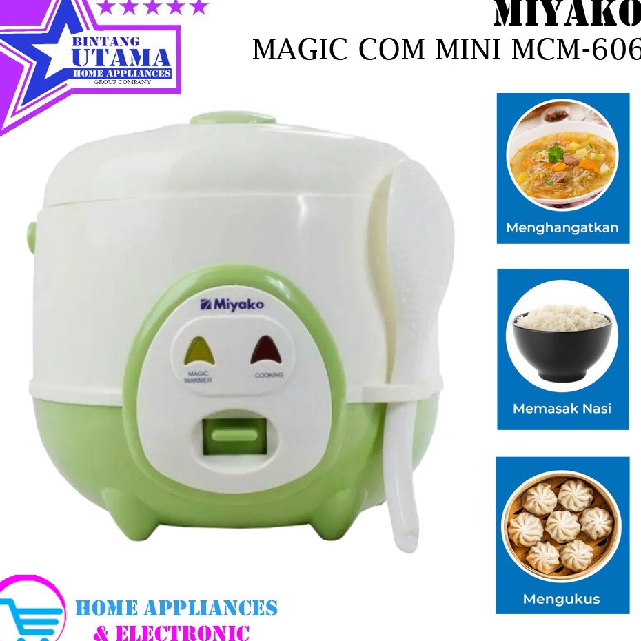 ' VH Magic Com Miyako MCM606A/ MCM 606 A / MCM-606 A - Rice Cooker Miyako MCM606 - HIJAU ✶ ♦