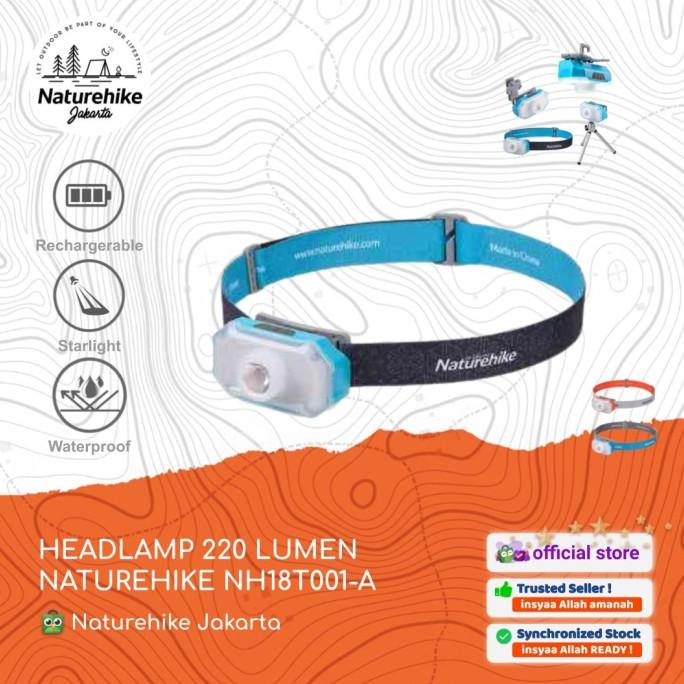 HEADLAMP 220 LUMEN NATUREHIKE NH18T001-A SENTER LAMPU KEPALA CAMPING