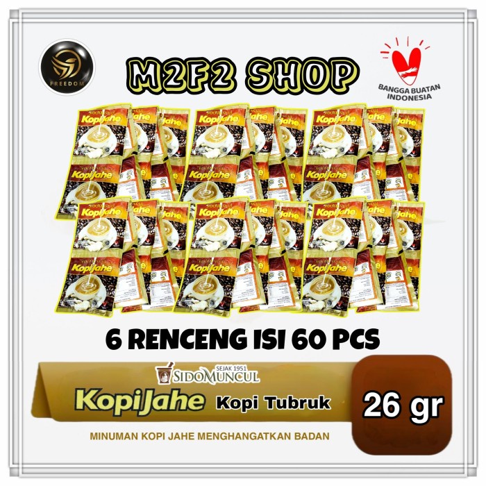 

Sido Muncul Kopi Tubruk Jahe Gula Krimer Sachet - 26 gr (Harga 60 Pcs)