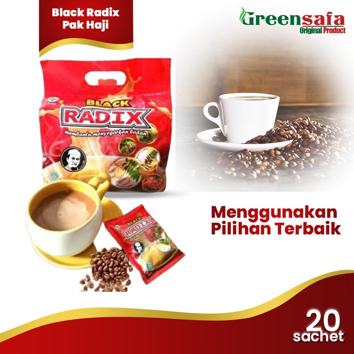 

Kopi Black Radix Pak Haji HPAI 20's - kopi Herbal Kesehatan Ahli imun