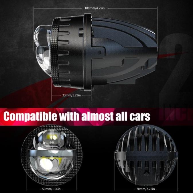 Projector Foglamp Biled Mini 2 Inch Led Laser Foglamp Mobil Toyota Original