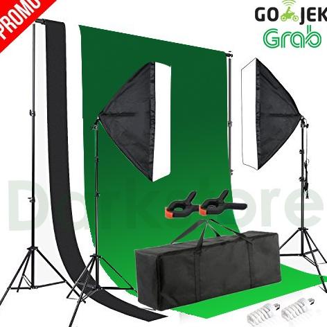 PAKET MINI STUDIO FOTO BACKGROUND + Lampu