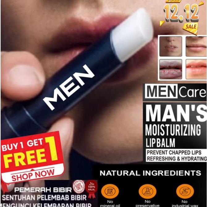 PEMERAH BIBIR PRIA/ PELEMBAB BIBIR PEROKOK/ LIP BALM SOLUSI BIBIR