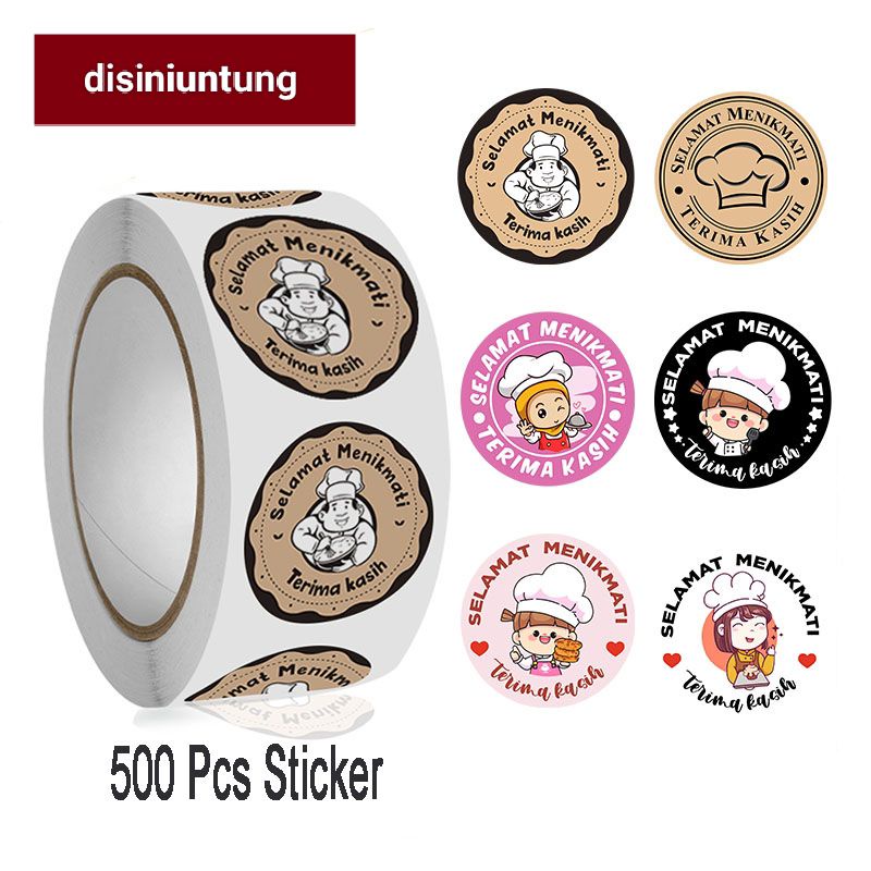 

500Pcs Stiker Thankyou SELAMAT MENIKMATI Sticker Terima Kasih