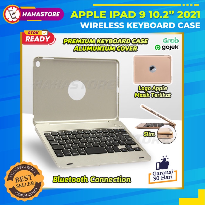 iPad 10.2 inch 2021 Gen 9 Bluetooth Keyboard Case Casing Flip Cover