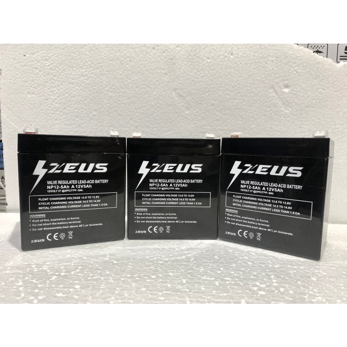 Aki 12v 5ah 12volt 5ampere Aki Mainan Anak Anak VRLA Zeus Accu Kering