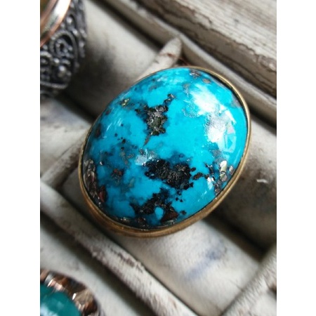 BARU batu pirus persia asli 01109 natural turquoise persi biru fancy jumbo