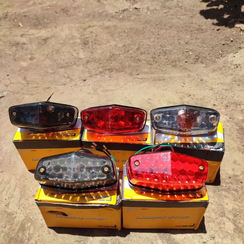 STOPLAMP STOPAN CB BSA SMOKE MERAH SET PANGKON V80,STOPLAM CB BSA SMOKE