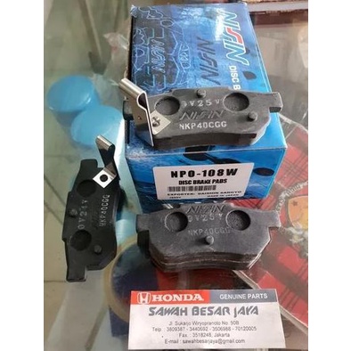 Brake Pad Kampas Kanvas Rem Belakang Jazz GD3 S RS GE8 VTEC Nissin
