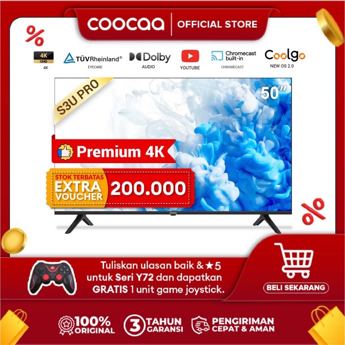 Coocaa 50 Inch Smart Tv-4K Uhd-Dolby Audio (Coocaa 50S3Upro)