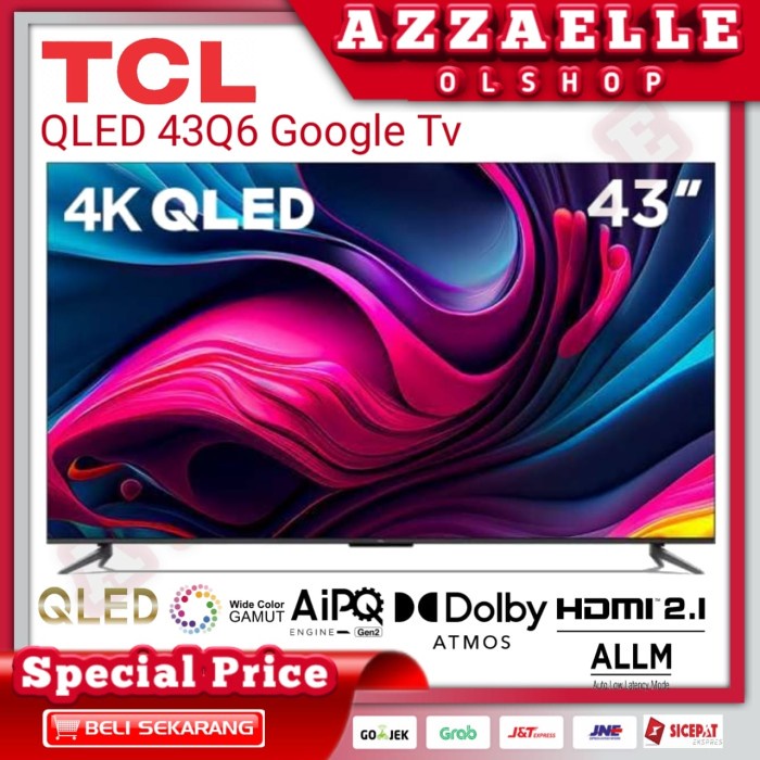 Tcl 43Q6 Qled 4K Uhd Hdr Dolby Vision Atmos Google Tv