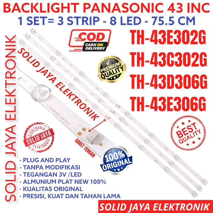 Backlight Tv Panasonic 43 Inc Th-43C302 Th-43E306 Th-43D306 Lampu Led