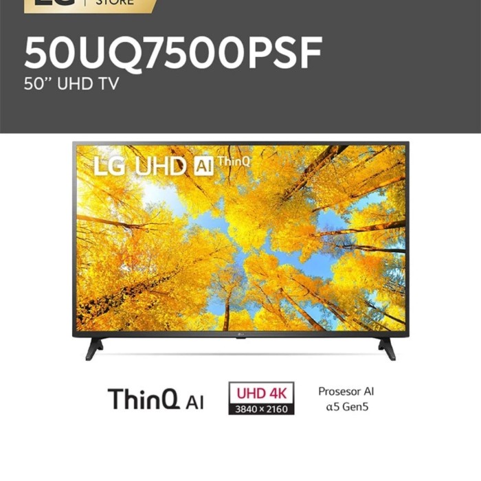 Promo Gila... Led Lg 50Inch 50Uq7500Psf Smart Tv Thinq 4K Uhd 50Uq7500