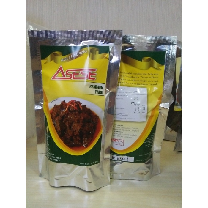 

RENDANG PARU ASESE/ RENDANG PARU BASAH ASESE KHAS PADANG ASLI 250 GRAM