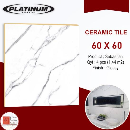 !!!!!!] KERAMIK LANTAI PLATINUM 60X60 SEBASTIAN GREY REC MARMER PUTIH MURAH