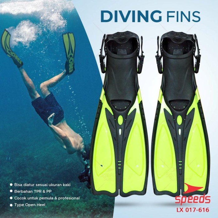 SPEEDS Kaki Katak Renang Snorkeling Fins Diving Kaki Selam Fleksibel