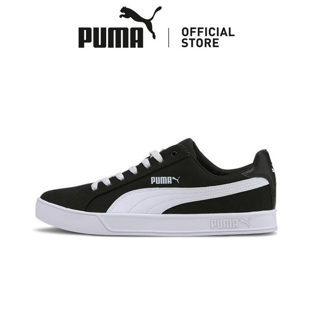 PUMA Sepatu Trainer Smash Vulc Canvas Black- White