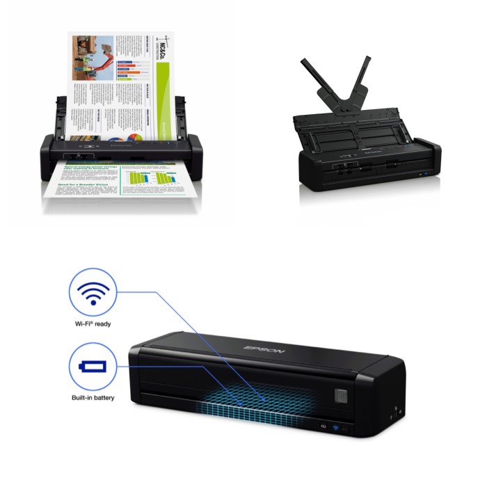 Epson WorkForce DS-360W Wi-Fi Portable Sheet-fed Document Scanner