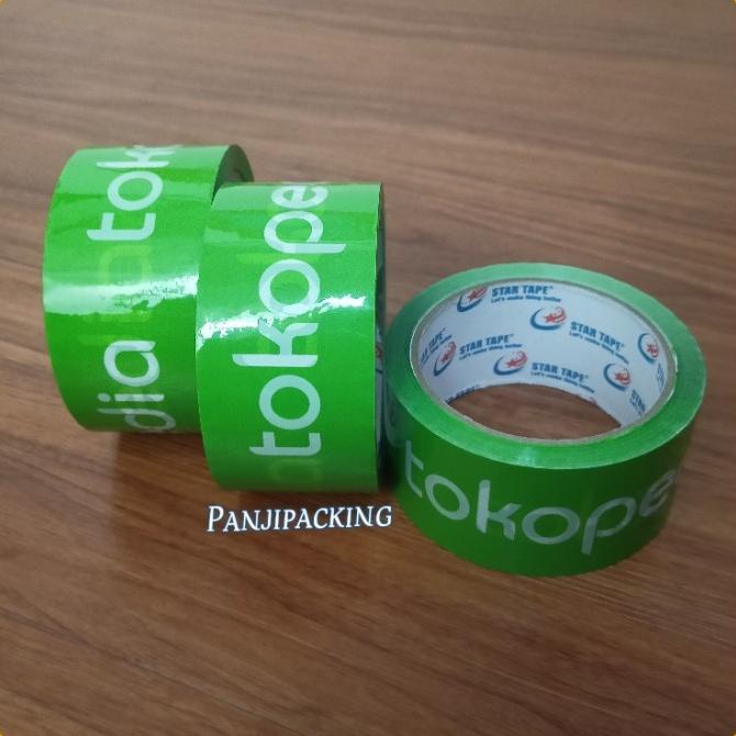 

\\\\\] Lakban Tokopedia Hijau / Solasi Online Tokped Tulisan Putih 48mm x 60Y