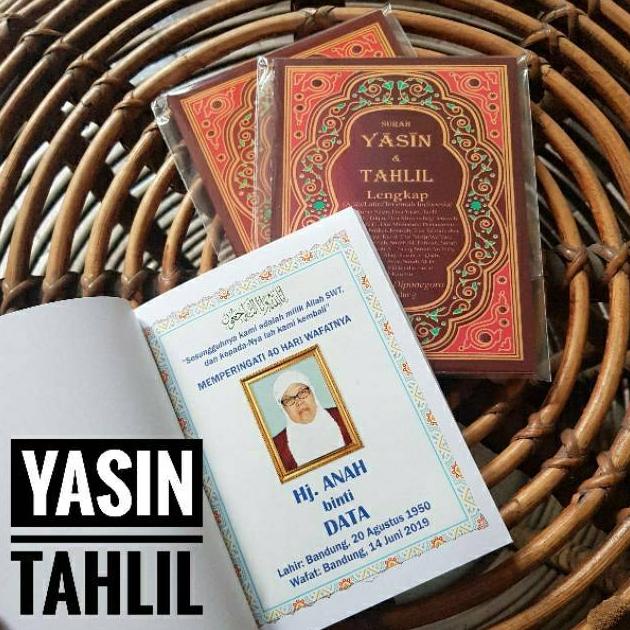 Terbaik [Ysc] Buku Yasin Soft Cover Fadlilah Atau Yasin Tahlil Souvenir Tahlilan 40 Harian Murah Foto Nama