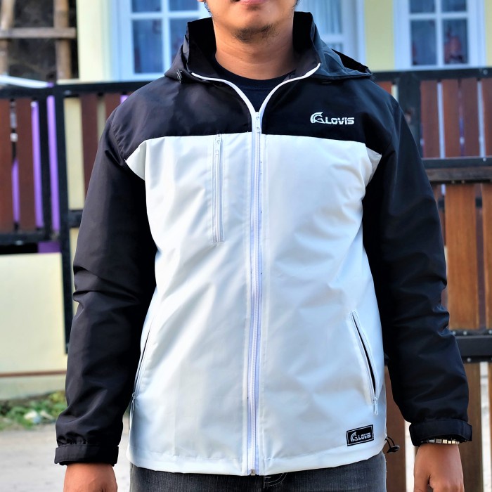 Jaket Waterproof Pria/Outdoor/Cagoule/Gunung/Hoddie/Taslan Jn/Eiger