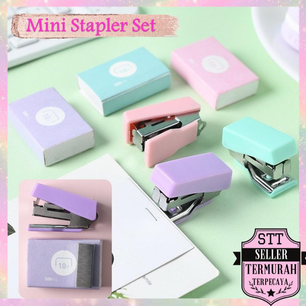 

Termurah Stt Mini Stapler Set Macaron Color Staples Mini Ukuran Kecil Unik Kemasan Box Lucu Free Isi Warna Pastel Perlengkapan Kantor