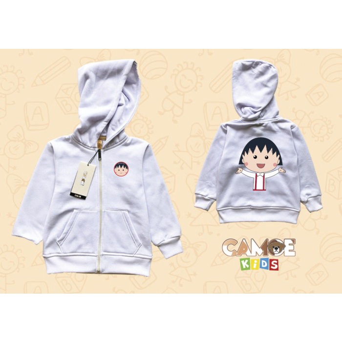 Jaket Hoodie Zipper Anak Kids Anime Chibi Maruko Chan
