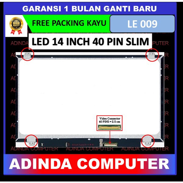 LCD LED 14.0 14 Inch Slim 40 Pin