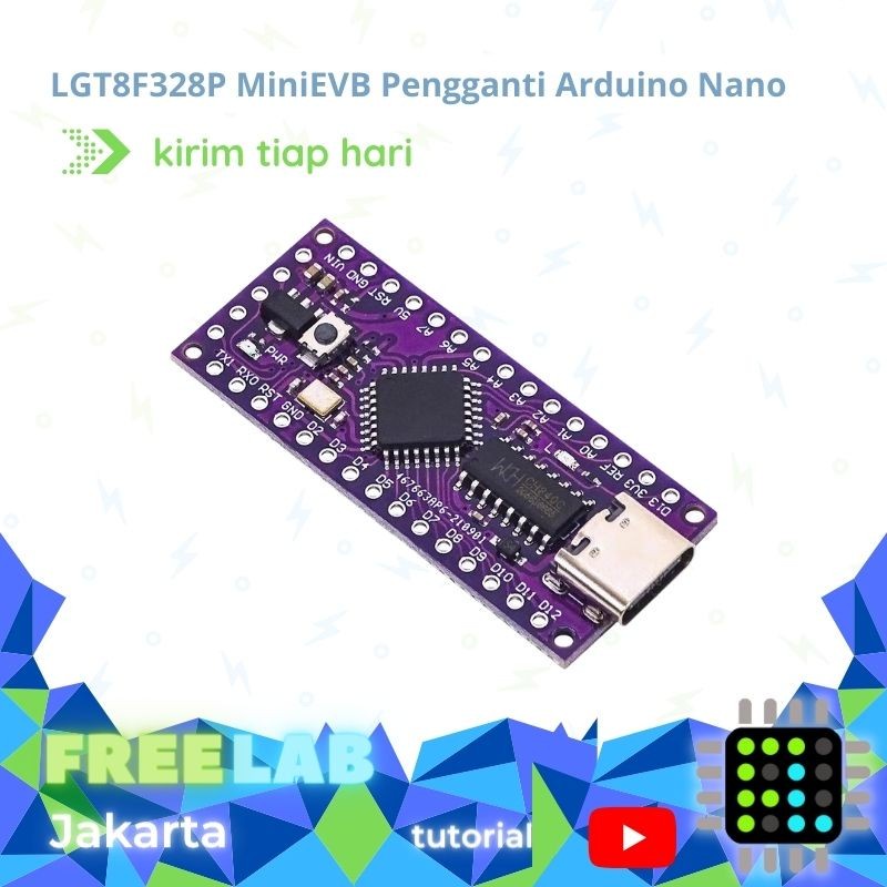 LGT8F328P MiniEVB TYPE-C pengganti Arduinօ Nano V3.0 LGT8F328P-LQFP32