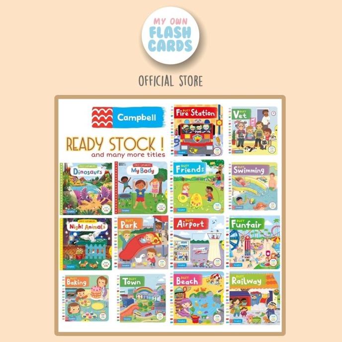 

(Part 1) Campbell Busy Book Push Pull Slide Imported English Buku Anak