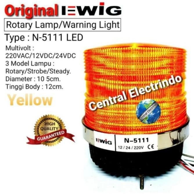 Ewig Rotary Lamp Warning Light N-5111 12-220V Rotary/Strobe/Steady