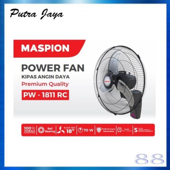 Kipas Angin Dinding / Wall Fan Maspion Pw1811Rc / Pw 1811 Rc - 18 Inch Ok