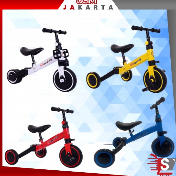 STOK TERBARU OSM JKT 5220 Mainan Sepeda Anak 3 Roda 2in1 / Sepeda Keseimbangan Anak / Balance Bike R