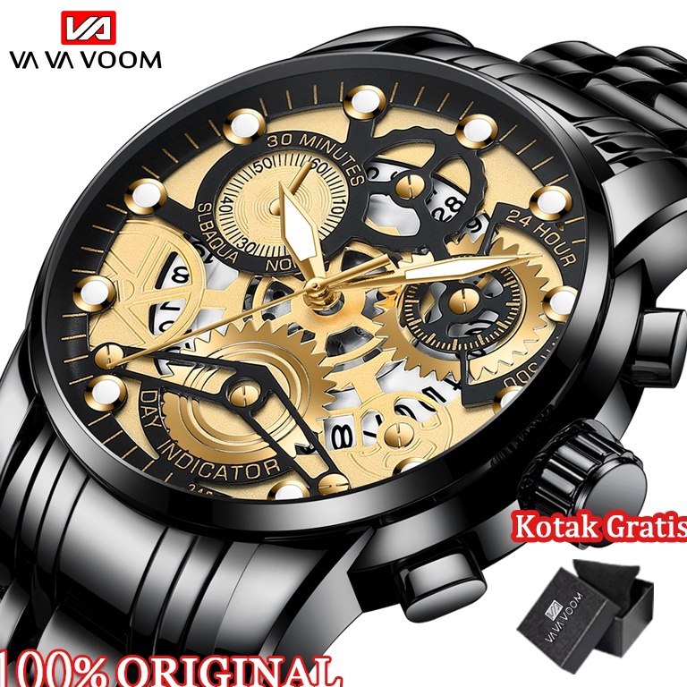 PALING DIMINATI Jam Tangan Pria Kronograf Luxury Sport VA VA VOOM Quartz Business Waterproof Casual 