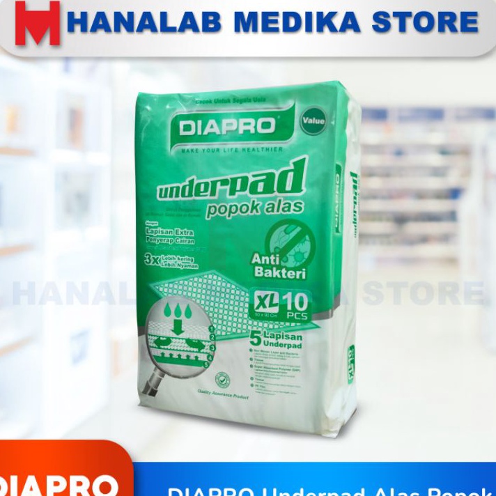➘✣✰ DIAPRO Underpad 60x90cm 10pcs Grosir