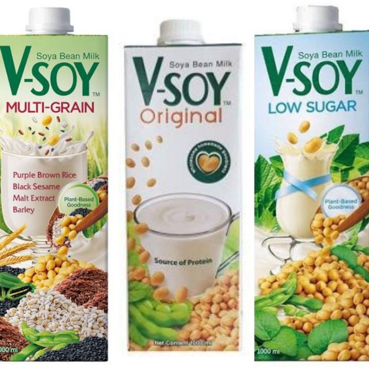 

Ready Vsoy Susu Kedelai Original / Multi Grain | V-soy Soya Milk 1 Liter UHT Ready stock