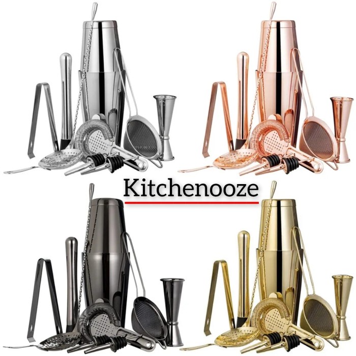 LUXURY Bartender 11 in 1 COCKTAIL SHAKER SET Alat Bartender Set Tool